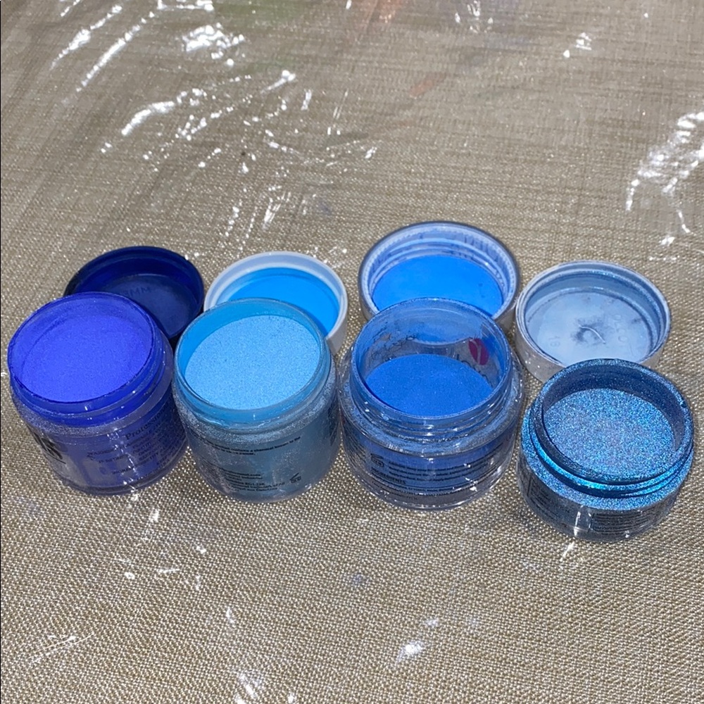 Set of 4 Blue Dip powder SNS